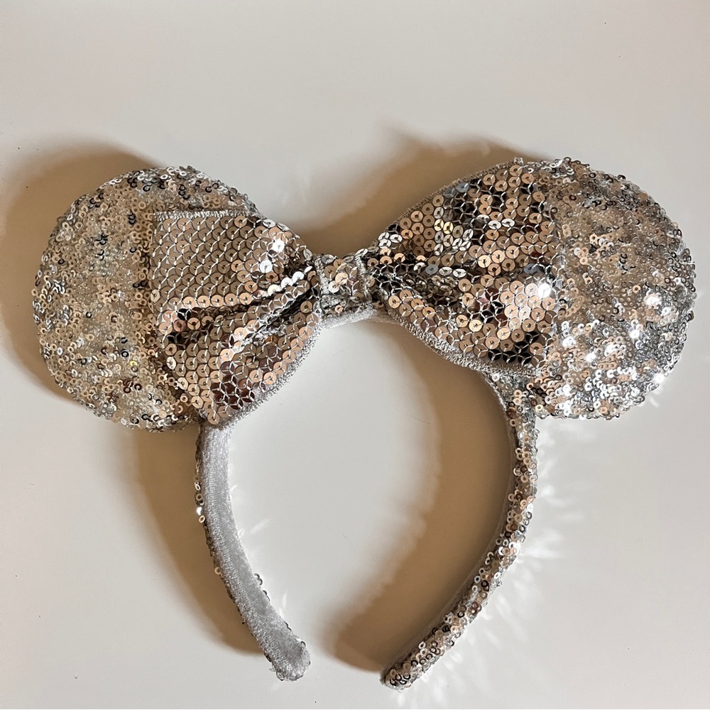 Disney Silver Sequin Mouse Ears Headband